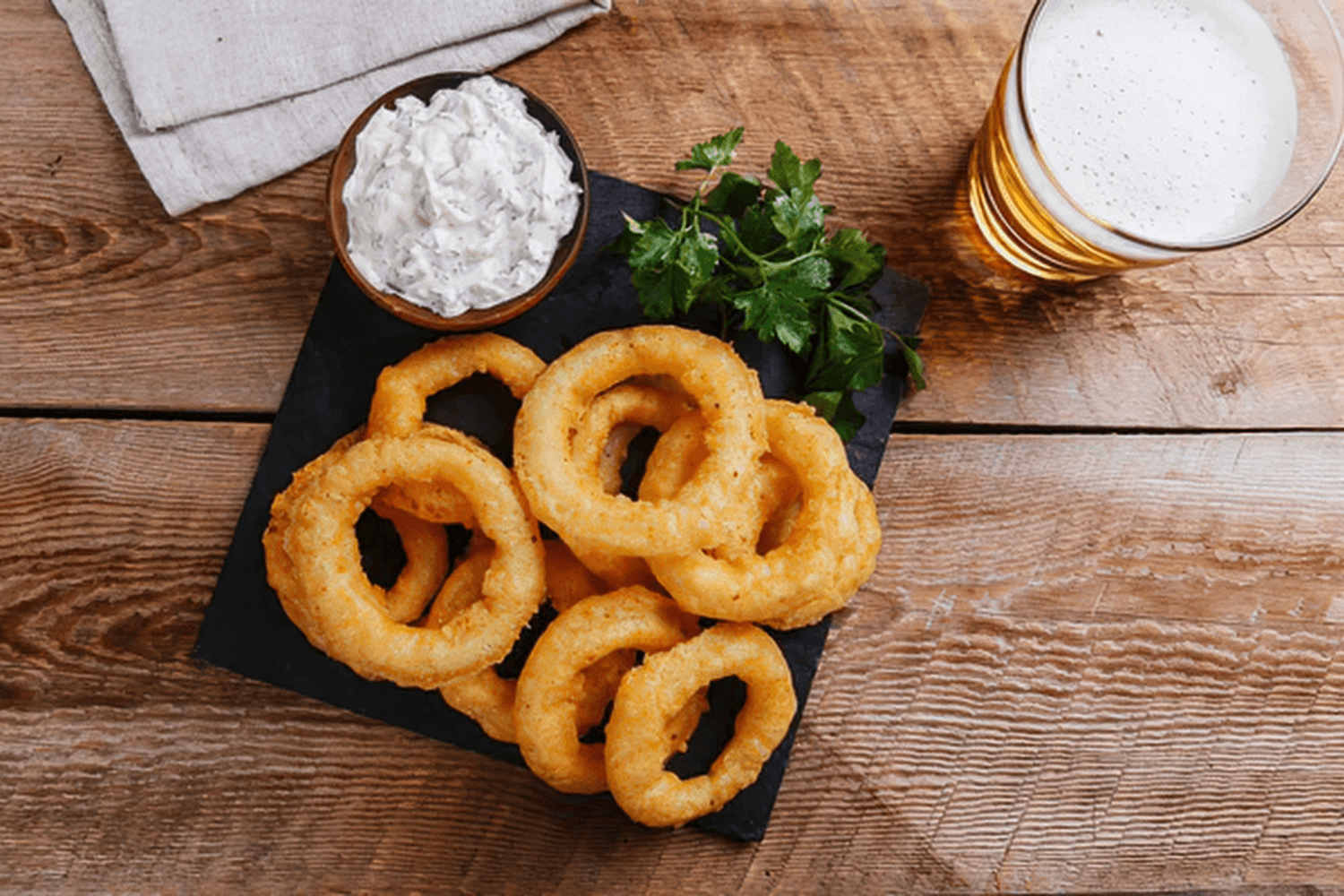 Cibulové kroužky v pivním těstě